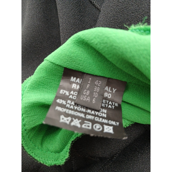 Derek Lam Italy Ruffle Dress Green Black Sz 6 Fall 2006 Vogue Runway Collection - Picture 12 of 12